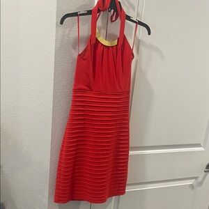 Elegant Red Halter Dress